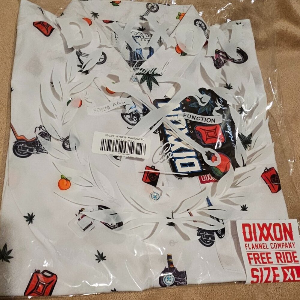 DIXXON White Casual Button Down Shirt with Multicolor Print